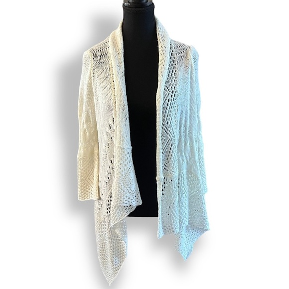 Costa Blanca | Natural Crocheted Open Cardigan - Women OS - Picture 2 of 8